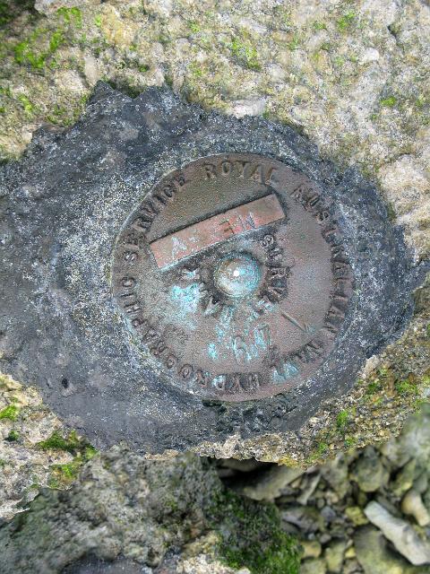 a metal survey plate from the royal austrlian navy hydrographic service