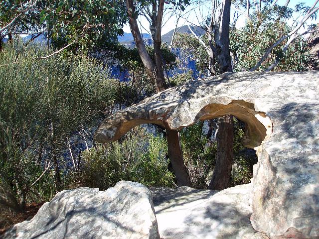 errded stone formation near anvil rock, blue mountains national park
