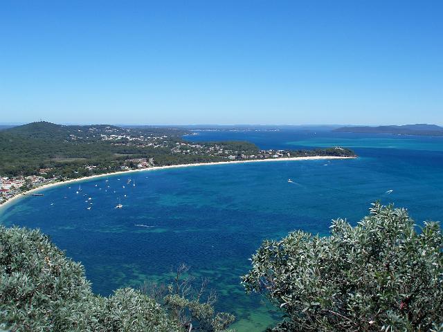 a panoramic view of shoal bay, port stephen, new south wales
