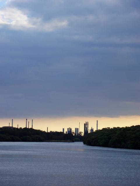 oil refinery plant and heavy industry on the parramatta river at clyde in sydneys west