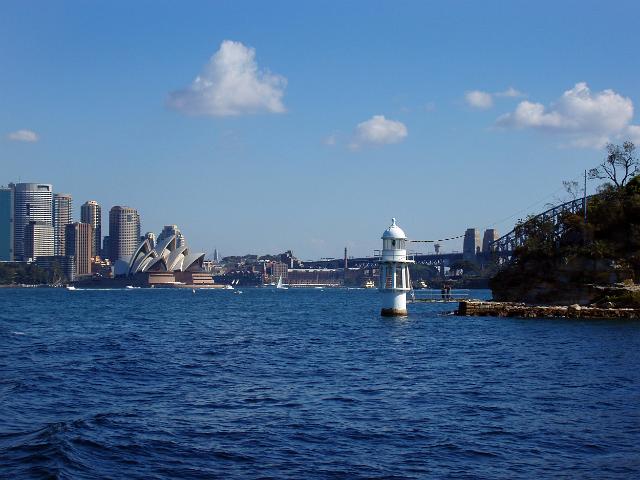 a small navigation lighthouse on sydney harbour