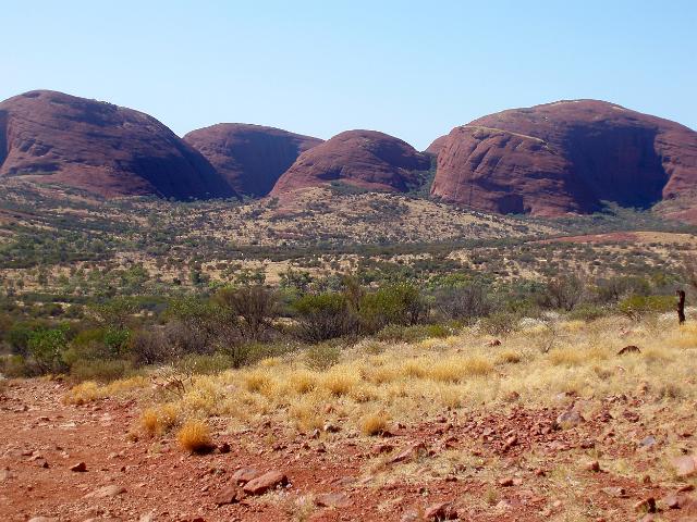 giant dome shaped rocks formations of sandstone composite stone kata tjuta uluru national park