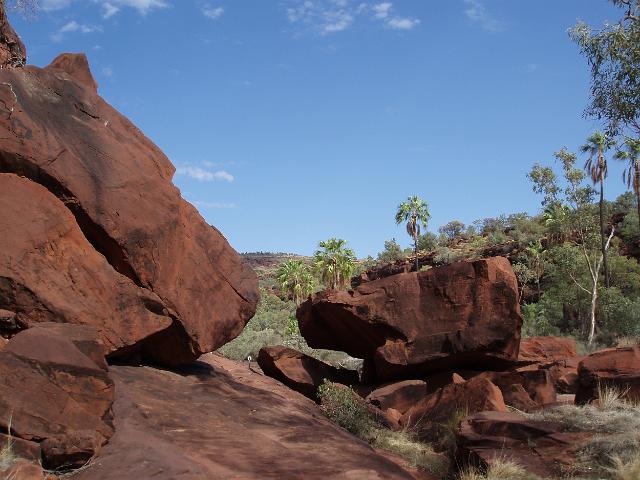 red rock boulders