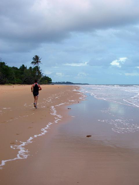miles of empty sand at mission beach, north queensland