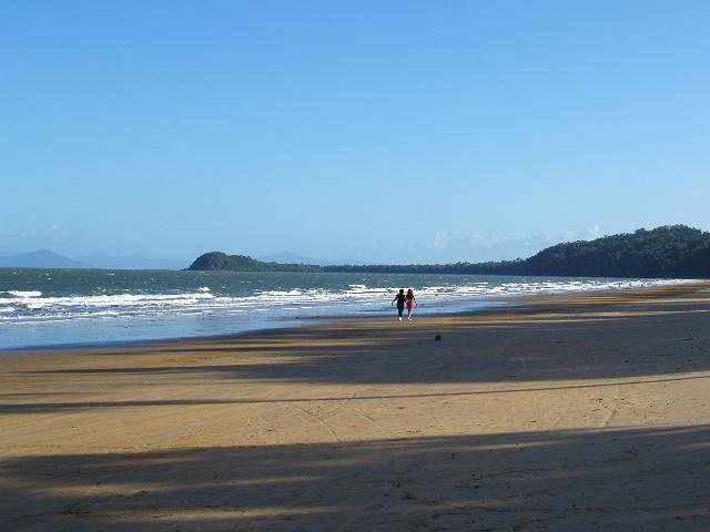 enjoying a walk along mission beach, tropical north queensland