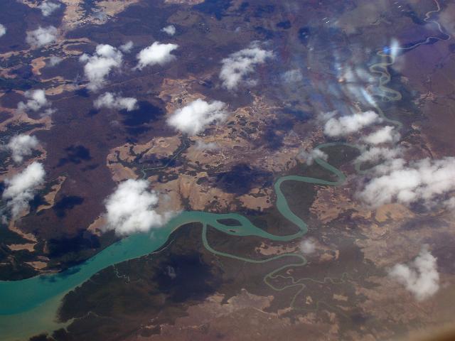 cameron creek viewed from the air near cape palmerston
