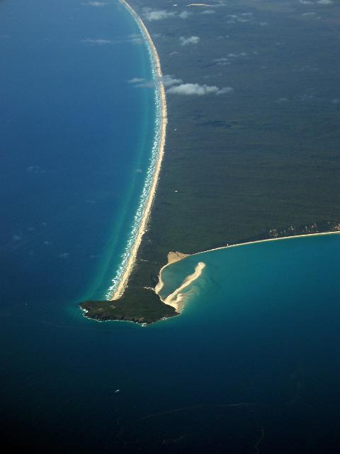 aerial view of the headland at double island point, queensland