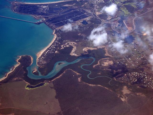 hay point and bulk cargo terminal, north queensland, viewed from above