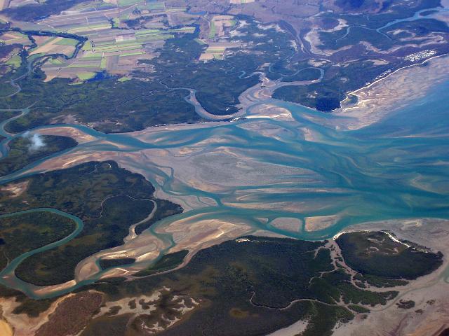 an aerial view of the murray river estuary, nr mackay, queensland