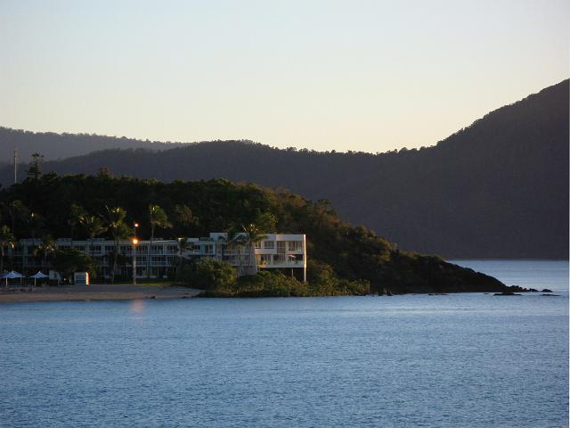 looking across the water towards daydream island resort, north QLD