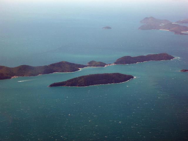 viewed from the air, hammer and blacksmith islands in the whitsunday island group, north queensland