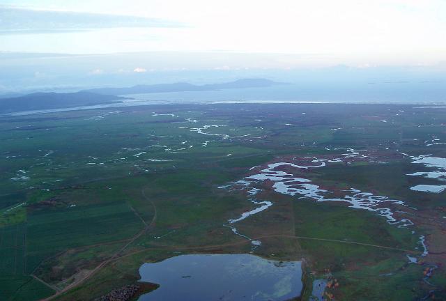 an aerial view of swampland near proserpine, north queensland