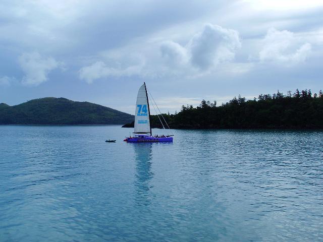 the camira sailing catermeran off the coast off daydream island