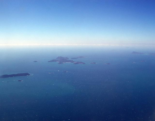 viewed from the air, the smith island group in the whitsunday islands, queensland