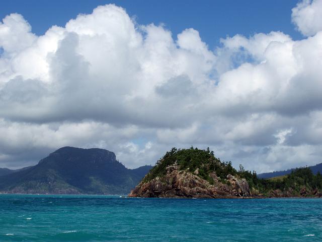 a view of whitsunday island from the water