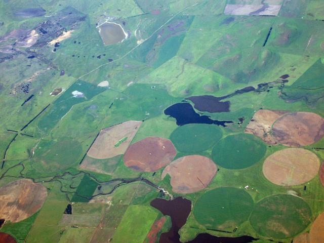 an aerial view of tasmanian farm land