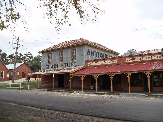 old grainstore building in the historic town of maldon, victoria, australia