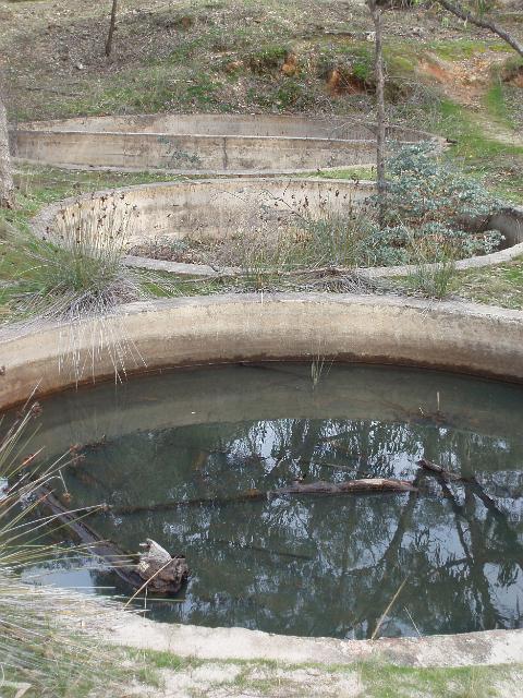 historic ruins - storage ponds that were part of in the maldon quartz mines