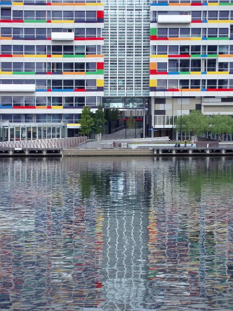colourful modern architecture in melbournes docklands