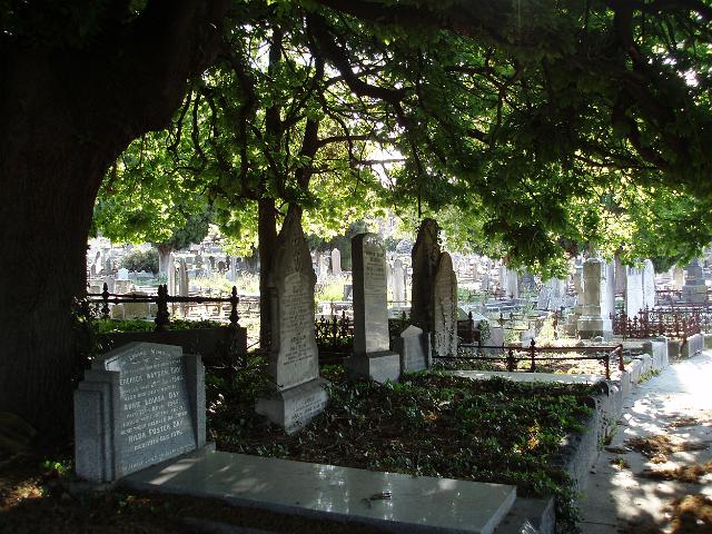 old graves and headstones in kew cemetery, melbourne, victoria