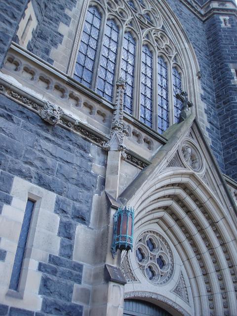 Gothic revival details on the site of Melbournes Catholic St Patrick's Cathedral