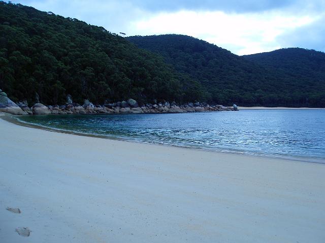 early morning light over calm waters of refuge cove, wilsons promontory