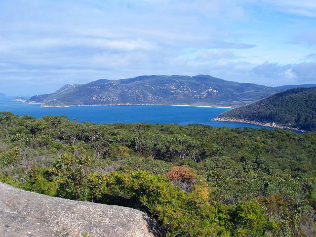 the view from kersops peak towards waterloo bay, wilsons promontory