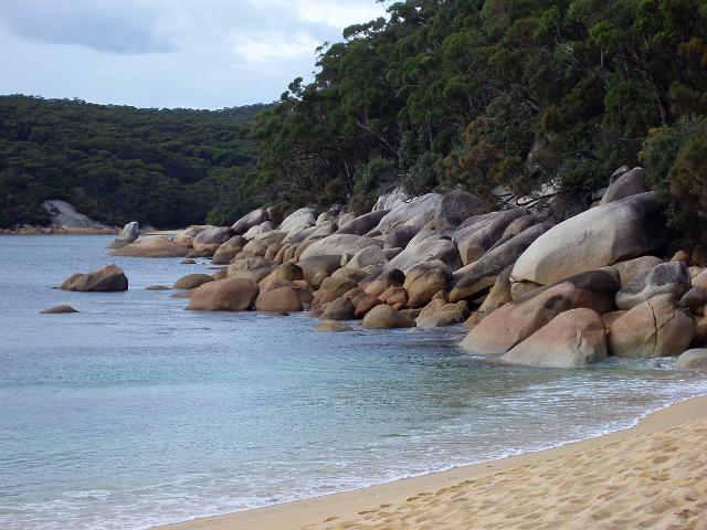 rounded granite boulders at refuge cove, wilsons promontory
