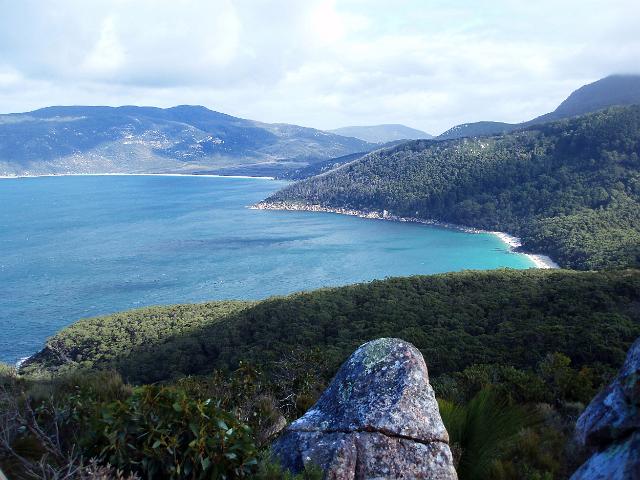 sweeping view of waterloo bay from kersops peak, wilsons prom