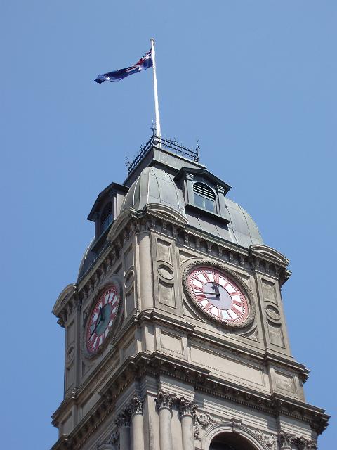 historic clock tower on ballarat town hall