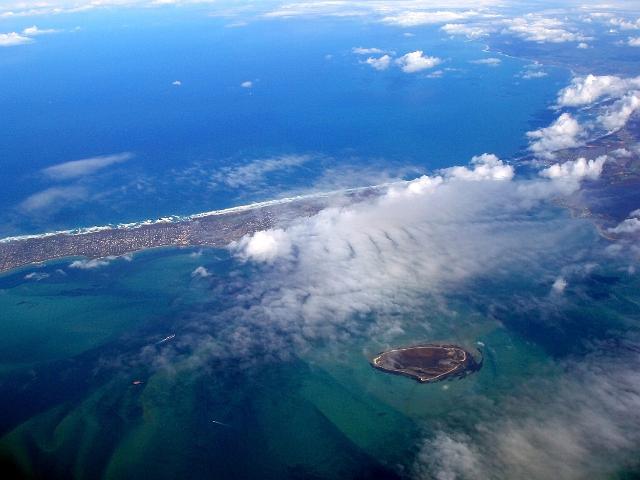 an aerial view of the coast around port phillip bay, victoria
