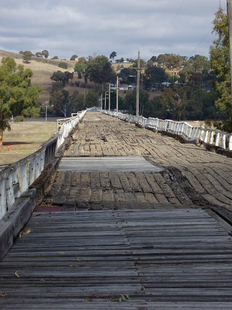 a view along the old timber prince alfred viaduct, gundagai, NSW