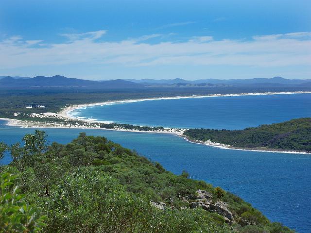 view from Tomaree Head lookout, shoal bay, port stephens