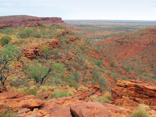 looking down from a high vantage point above kings canyon