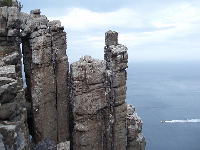 unusual rocks formations of the cliffs around cape pillar