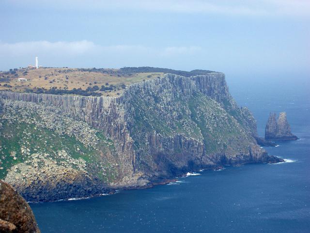 tasman island and lighthouse viewed from cape pillar