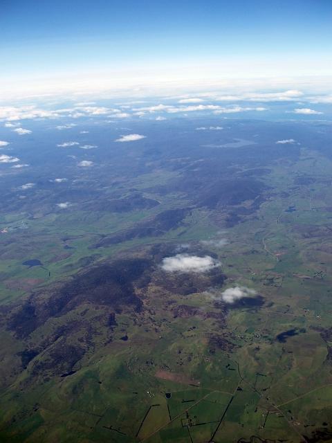 an aerial view of the tasmanian landscape